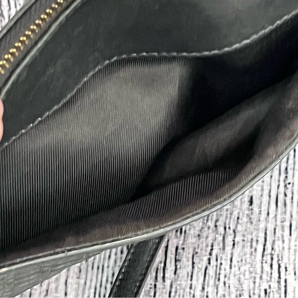 Lucky Brand Black Leather Crossbody Bag, Woven Front, Adj Strap, Zip Closure(s) - Picture 7 of 17